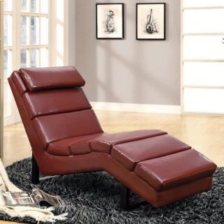 Monarch Faux Leather Chaise Lounger   Red   Indoor Chaise Lounges