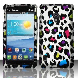 Rainbow Leopard Hard Case Cover for LG Lucid 2 VS870 + Stylus Cell Phones & Accessories