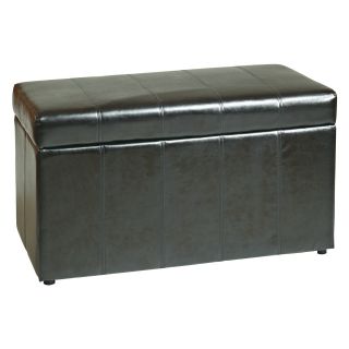Office Star Metro Square Storage Ottoman with Cubes   Mocha Brown Faux Leather   Ottomans