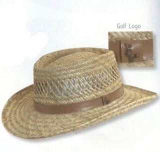 Dorfman Pacific Gambler Golf Logo Straw Hat ms870s at  Mens Clothing store