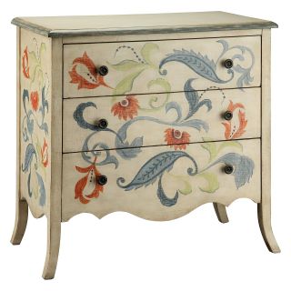 Niles 3 Drawer Floral Chest   Decorative Chests