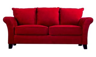 Handy Living Milan Crimson Microfiber Sofa   Sofas