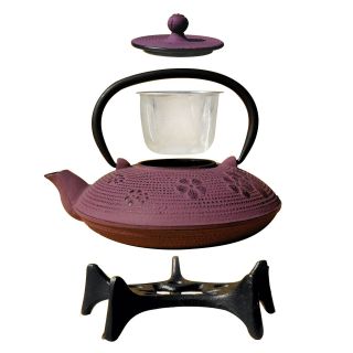 Old Dutch 26 oz. Greek Wine Cast Iron Kamakura Teapot with Stand   Teapots