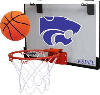 Kansas State University Wildcats Indoor Basketball Hoop Set   Over the Door Game  Sports Fan Basketball Backboards  Sports & Outdoors