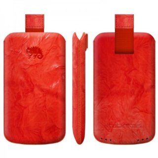 Katinkas 848 Crushed Leather Pull Tab Pouch S5 for HTC Rhyme   1 Pack   Retail Packaging   Fire Red Cell Phones & Accessories