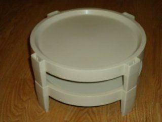 Tupperware Vintage Made in USA Set of 2 White Divide a Rack Pie Cupcake Stackers  Butter Dishes  