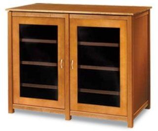 Sanus WFAV44   Woodbrook Double Wide 5 Shelf A/V Cabinet, TVs upto 47 (Cherry Finish)   Audio Video Component Shelves