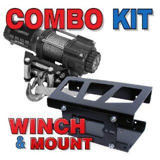 KFI Products COMBO 850 4500 Winch Combo Package   U4500 KFI 4500lb Electric Winch And 100850 Winch Mount For Bobcat (All Years) 3200 and 3400 Series Automotive