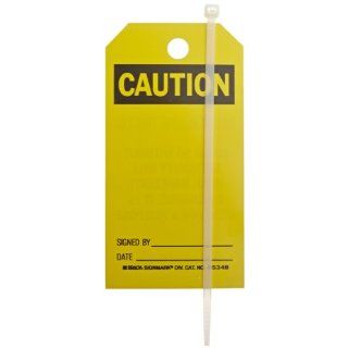 Brady 65348 5 3/4" Height, 3" Width, B 851 Economy Polyester, Black On Yellow Color Blank Accident Prevention Tags (Pack Of 25) Industrial Warning Signs