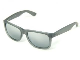 Ray Ban Justin RB4165 852/88 Gray Faded Rubber/Gray Gradient Mirror 55mm Sunglasses Clothing