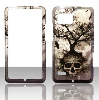 2D Tree Skull Motorola Droid Bionic XT875 Verizon Case Cover Hard Phone Case Snap on Cover Rubberized Touch Faceplates Cell Phones & Accessories