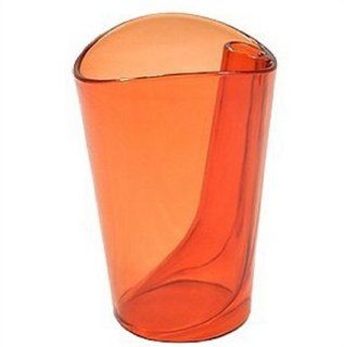 *Orange Flip cup dual purpose bathroom tumbler colorful ergonomic design clear plastic BPA free   Plastic Colorful Drinking Glasses