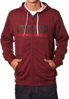 Adidas Men's Big Logo Hooded Full Zip Skate Sweater Mars Red Small Clothing