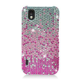 Eagle Cell PDLLS855F380 RingBling Brilliant Diamond Case for LG Optimus S/Optimus U/Optimus V   Retail Packaging   Pink Waterfall Cell Phones & Accessories