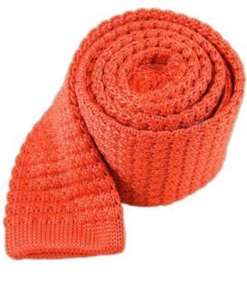 100% Knitted Silk Persimmon Textured Knit 2" Tie at  Mens Clothing store Neckties