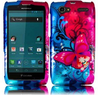 For Motorola Yangtze Electrify 2 XT881 XT885 XT886 XT889 MT887 Hard Design Cover Case Butterfly Bliss Cell Phones & Accessories