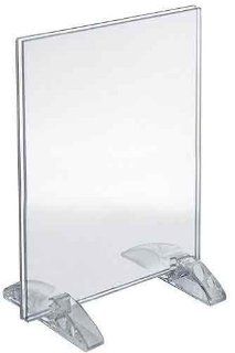 Azar Displays 132722 5 Inch by 7 Inch Vertical or Horizontal Dual Stand Acrylic Sign Holder, 10 Pack