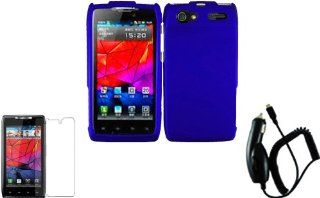For Motorola Yangtze Electrify 2 XT881 XT885 XT886 XT889 MT887 Hard Cover Case Blue+LCD Screen Protector+Car Charger Cell Phones & Accessories