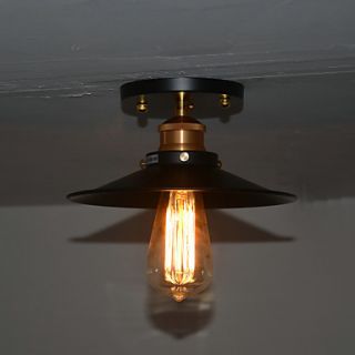 Vintage 1 Light Flush Mount In Iron Shade