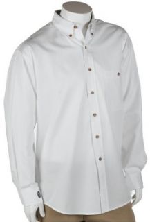 Bill Blass Men's Long Sleeve Sanded Gabardine Shirt, White, Small at  Men�s Clothing store