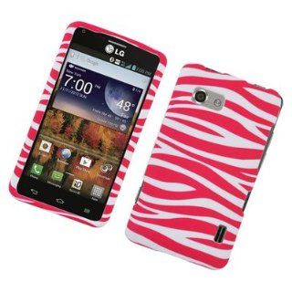 For LG Cayenne LS860 Hard RUBBERIZED Case Zebra Pink and White 