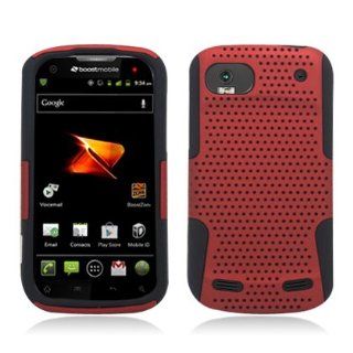 Aimo Wireless ZTEN861PCPA003 Hybrid Armor Cheeze Case for ZTE Warp Sequent N861   Retail Packaging   Black/Red Cell Phones & Accessories