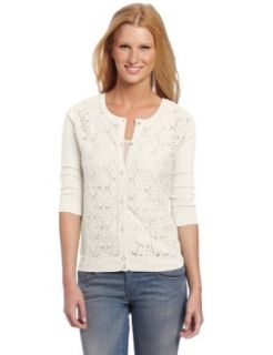 A. Byer Juniors Long Sleeve Sweater Top Cardigan, Off White, Small Pullover Sweaters