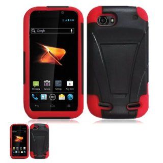 ZTE Warp Sequent N861 Black And Red Hardcore Kickstand Case 3rd Gen Cell Phones & Accessories