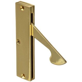 Rockwood 885.3 Brass Concealed Edge Pull, 1" Width x 4 1/4" Height, Polished Clear Coated Finish Hardware Handles And Pulls