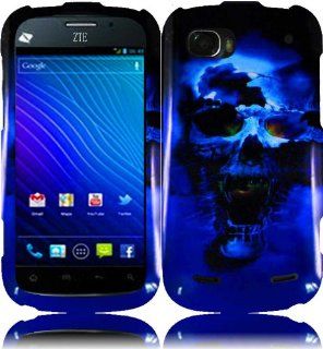 For ZTE Warp Sequent N861 Hard Design Cover Case Blue Skull Cell Phones & Accessories