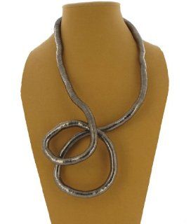 Gun Metal Grey Personal Sculpture Moldable Art Necklace Snake Chain Jewelry Jewelry