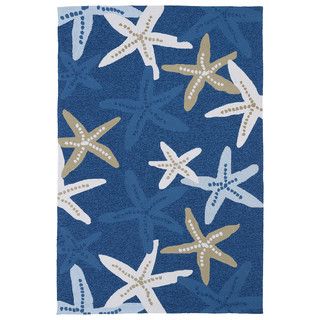 Luau Blue Starfish Indoor/outdoor Rug (3 X 5)