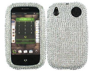 Bling Rhinestone Faceplate Diamond Crystal Hard Skin Case Cover Silver for Palm Pre Cell Phones & Accessories