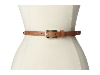 Vince Camuto 16mm Leather Stud Panel On Logo Roller Buckle Womens Belts (Brown)