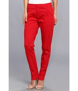 Christin Michaels Ankle Pant with Angle Slit Pockets Womens Casual Pants (Red)