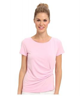 Jones New York S/S Top Womens Short Sleeve Pullover (Pink)