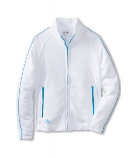 adidas Golf Kids 3 Stripe Piped Jacket Girls Coat (White)