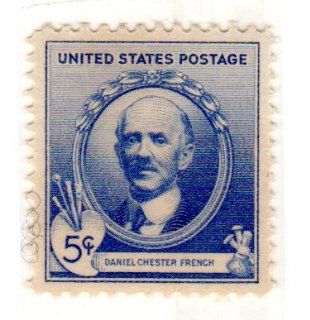 Postage Stamps United States. One Single 5 Cents Ultra, Famous Americans Issue, Artists, Daniel Chester French Stamp, Dated 1940, Scott #887. 