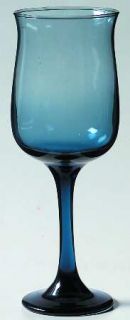 Libbey   Rock Sharpe Connoisseur Blue Water Goblet   Dusky Blue,Undecorated,Smoo