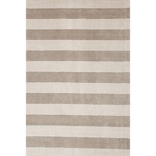 Hand loomed Transitional Stripe Pattern Gray/ Black Rug (8 X 10)
