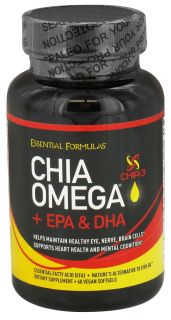 Essential Formulas   Chia Omega + EPA & DHA   60 Vegan Softgels