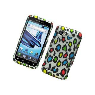 Motorola Atrix 2 MB865 White Rainbow Leopard Skin Cover Case Cell Phones & Accessories