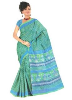 Triveni Sarees Saree One Size Green World Apparel Clothing