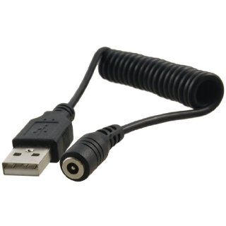 DC Power 3.5mm x1.1mm Female to USB Type A Male Adapter Coil Cable Cell Phones & Accessories