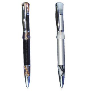 Romeo Metal Ballpoint Pen, Twist Action, 5.25", Black and Silver with Acrylic Parts, 2pc (7000 8BP)  