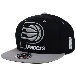 Indiana Pacers Mitchell and Ness NBA Black Gray Fitted Cap