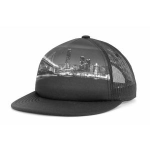 Black Cityscape Snapback Cap