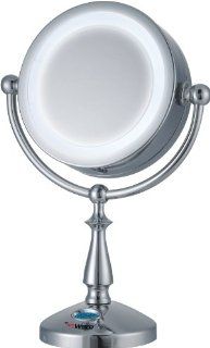 E Ware 1x 10x 32 LED Lighted Touch Control Makeup Mirror and Clock 9K011A1  Personal Makeup Mirrors  Beauty
