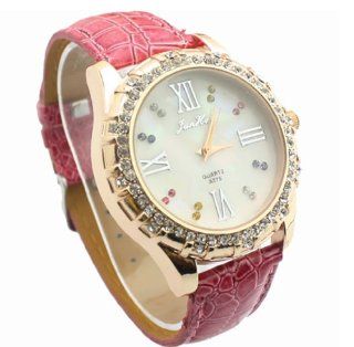 Bemaystar Women's Fashionable Pink Rhinestone Plated Strap Watch Watches