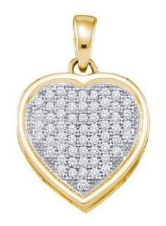 10KT Yellow Gold 0.20 CTW Diamond HEART Pendant Vishal Jewelry Jewelry